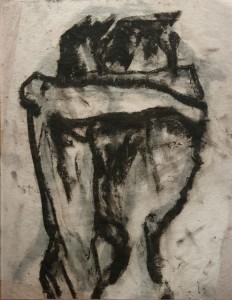 Richard Morrison untitled (hug) oil stick on vellum,
