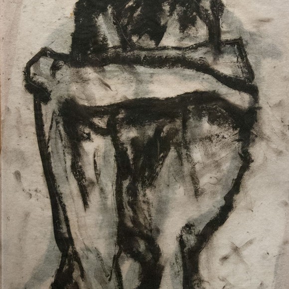 Richard Morrison untitled (hug) oil stick on vellum,
