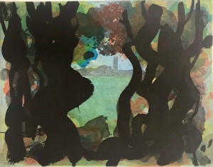 Paul Resika Through the Trees (Evening), 1998 colored etching